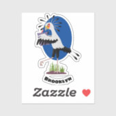 Niedlicher Sekretär Vogel schreibt Notizen Cartoon Aufkleber (Blatt)