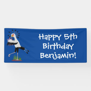 Niedlicher Sekretär Vogel schreibt Notizen Cartoon Banner
