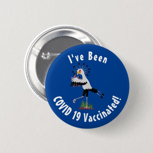 Niedlicher Sekretär Vogel schreibt Notizen Cartoon Button (Vorne & Hinten)