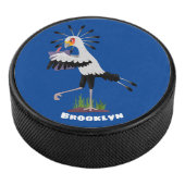 Niedlicher Sekretär Vogel schreibt Notizen Cartoon Eishockey Puck (3/4)