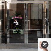 Niedlicher Sekretär Vogel schreibt Notizen Cartoon Fensteraufkleber (Büro Tür)