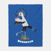 Niedlicher Sekretär Vogel schreibt Notizen Cartoon Fleecedecke (Vorderseite)