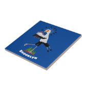 Niedlicher Sekretär Vogel schreibt Notizen Cartoon Fliese (Seite)