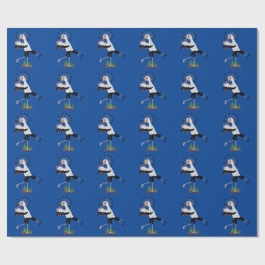 Niedlicher Sekretär Vogel schreibt Notizen Cartoon Geschenkpapier (Flach)