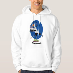 Niedlicher Sekretär Vogel schreibt Notizen Cartoon Hoodie