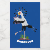 Niedlicher Sekretär Vogel schreibt Notizen Cartoon Lebensmitteletikett (Einzelnes Label)