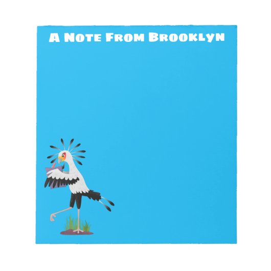 Niedlicher Sekretär Vogel schreibt Notizen Cartoon Notizblock (Vorderseite)