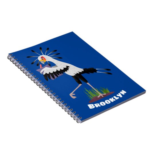 Niedlicher Sekretär Vogel schreibt Notizen Cartoon Notizblock (Rechte Seite)