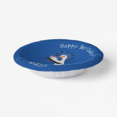 Niedlicher Sekretär Vogel schreibt Notizen Cartoon Pappteller (Gewinkelt)