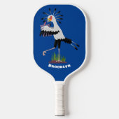 Niedlicher Sekretär Vogel schreibt Notizen Cartoon Pickleball Schläger (Vorderseite)