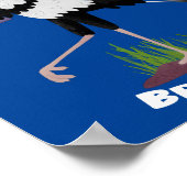 Niedlicher Sekretär Vogel schreibt Notizen Cartoon Poster (Ecke)