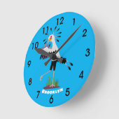 Niedlicher Sekretär Vogel schreibt Notizen Cartoon Runde Wanduhr (Winkel)