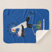 Niedlicher Sekretär Vogel schreibt Notizen Cartoon Sherpadecke (Vorderseite (Horizontal))