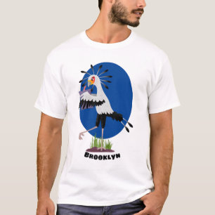 Niedlicher Sekretär Vogel schreibt Notizen Cartoon T-Shirt