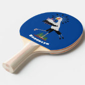 Niedlicher Sekretär Vogel schreibt Notizen Cartoon Tischtennis Schläger (Vorderseite)