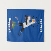 Niedlicher Sekretär Vogel schreibt Notizen Cartoon Wandteppich (Vorderseite (Horizontal))