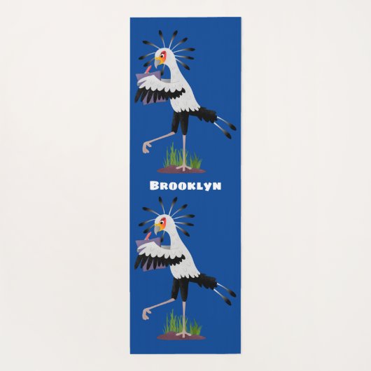 Niedlicher Sekretär Vogel schreibt Notizen Cartoon Yogamatte (Rückseite)