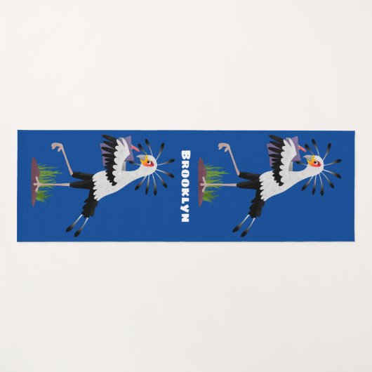 Niedlicher Sekretär Vogel schreibt Notizen Cartoon Yogamatte (Vorderseite (Horizontal))