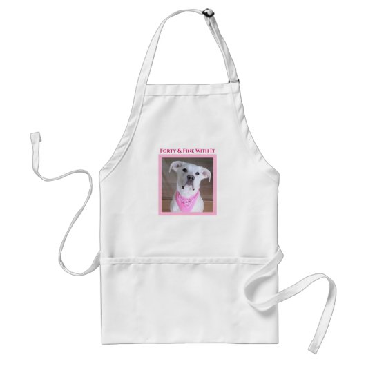 Niedlicher selbstbewusster Hund mit Seelenaugen vi Schürze (Vorne)