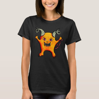 Niedlicher, seltsamer Horned Little-Dämonencharakt T-Shirt