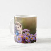 Niedlicher September-Igel mit Saphirherz Kaffeetasse (Vorderseite Links)