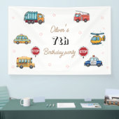 Niedlicher Service Vehicle Birthday bash Banner (Messe)