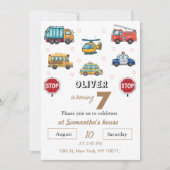 Niedlicher Service Vehicle Birthday bash Einladung (Vorderseite)