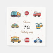 Niedlicher Service Vehicle Birthday bash Serviette (Vorderseite)