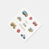 Niedlicher Service Vehicle Birthday bash Serviette (Ecke)