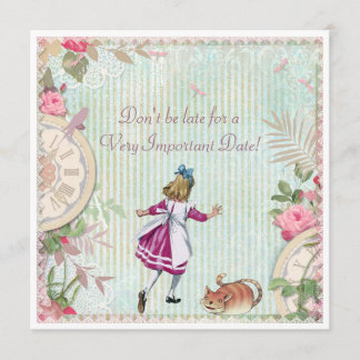 Niedlicher Shabby Chic-Alice im Einladung