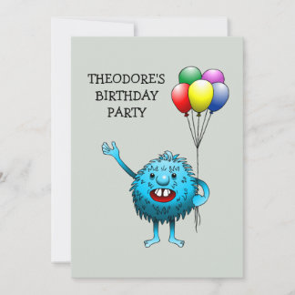 Niedlicher Shaggy-Cartoon mit Ballons Einladung