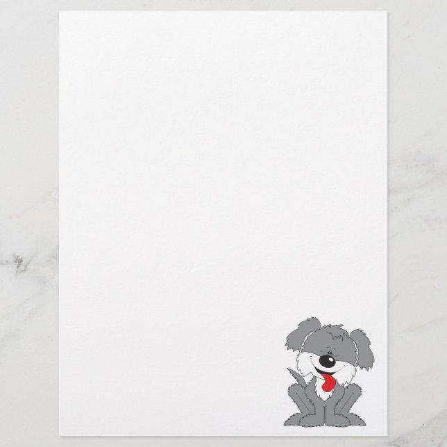 Niedlicher Shaggy Puppy Cartoon (Vorderseite)