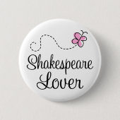 Niedlicher Shakespeare-Liebhaber Button (Vorderseite)