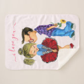 Niedlicher Sherpa-Deckenschuh mit Text - I Liebe S Sherpadecke (Vorderseite (Horizontal))