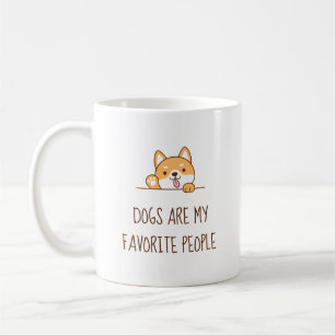Niedlicher Shiba Inu Corgi Dog Peeking oben Zitat Kaffeetasse