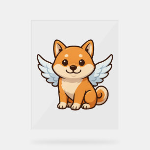 Niedlicher Shiba Inu Engel Cartoon Hundeloss Acrylschild