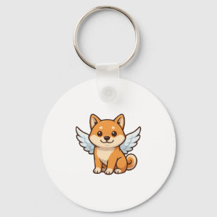 Niedlicher Shiba Inu Engel Cartoon Hundeloss Schlüsselanhänger
