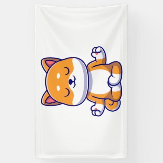 Niedlicher Shiba inu Hund, der Yoga Meditation Car Banner (Vertikal)