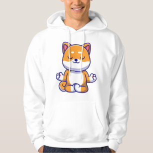 Niedlicher Shiba inu Hund, der Yoga Meditation Car Hoodie