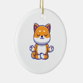 Niedlicher Shiba inu Hund, der Yoga Meditation Car Keramik Ornament (Rechts)
