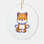 Niedlicher Shiba inu Hund, der Yoga Meditation Car Keramik Ornament (Links)