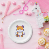 Niedlicher Shiba inu Hund, der Yoga Meditation Car Pappteller (Party)