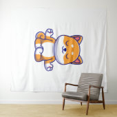 Niedlicher Shiba inu Hund, der Yoga Meditation Car Wandteppich (Beispiel (Horizontal))