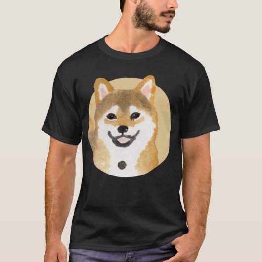 Niedlicher Shiba Inu Hund japanische Malerei Minim T-Shirt (Vorderseite)