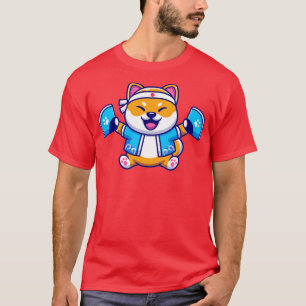 Niedlicher Shiba Inu Hund mit japanischem Kostüm u T-Shirt