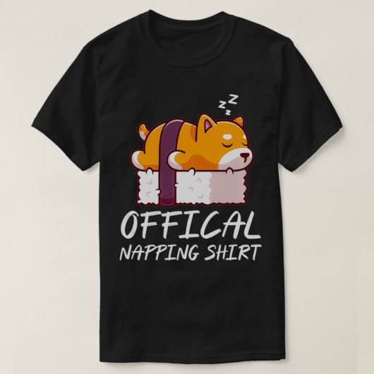 Niedlicher Shiba inu Hund Offiziell Napping Pullo T-Shirt (Design vorne)