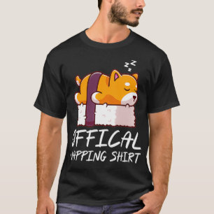 Niedlicher Shiba inu Hund Offiziell Napping Pullo T-Shirt