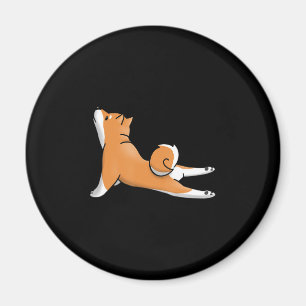 Niedlicher Shiba inu Hund   Yoga-Pose   Geburtstag Magnet