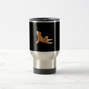 Niedlicher Shiba inu Hund   Yoga-Pose   Geburtstag Reisebecher