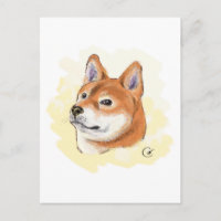 Niedlicher Shiba Inu Hund Zeichnend